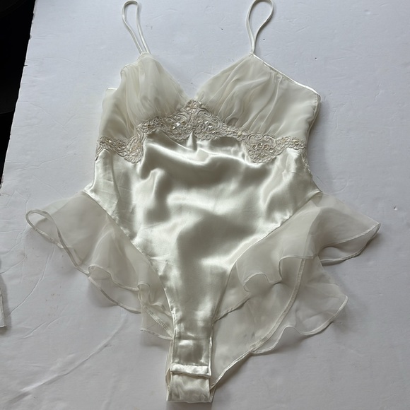 Vintage Victoria’s Secret y2k 90’s Bodysuit Fairy Sparkle S Lace Ruffle Rare Hot - Picture 3 of 17